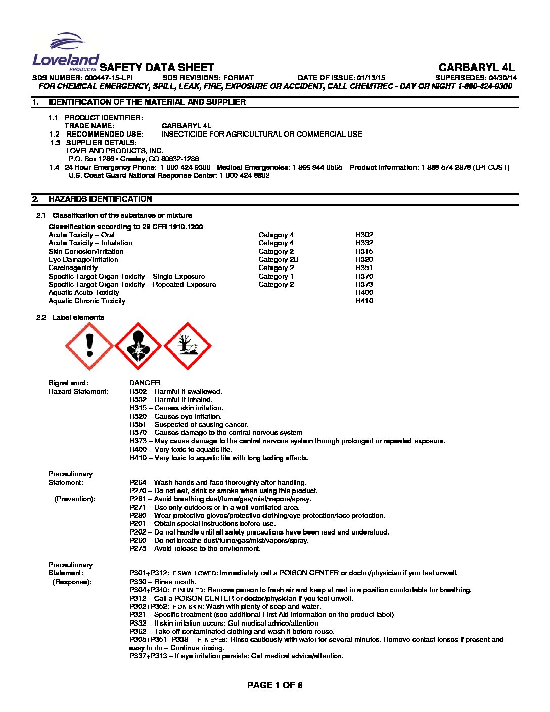 Carbaryl 4L Loveland - CaroVail